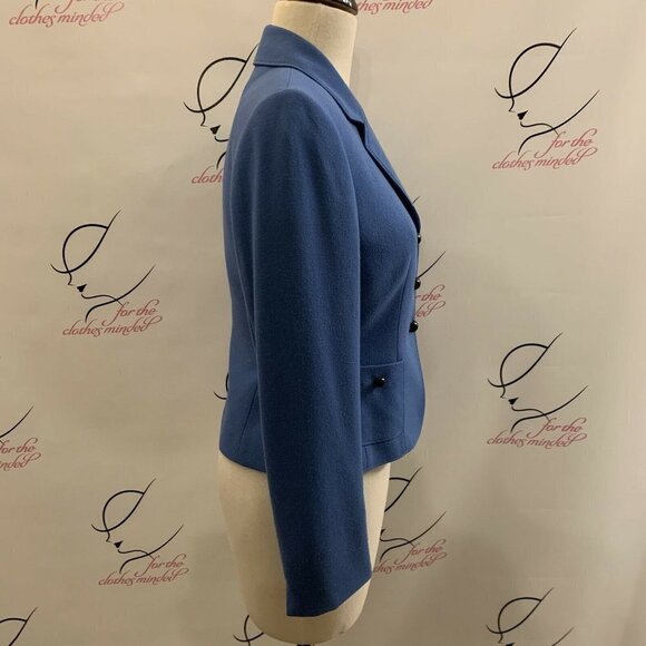 TAHARI. ARTHUR S. LEVINE. Size 2 Petite. Blue Lined Professional Blazer. DB - Picture 4 of 8